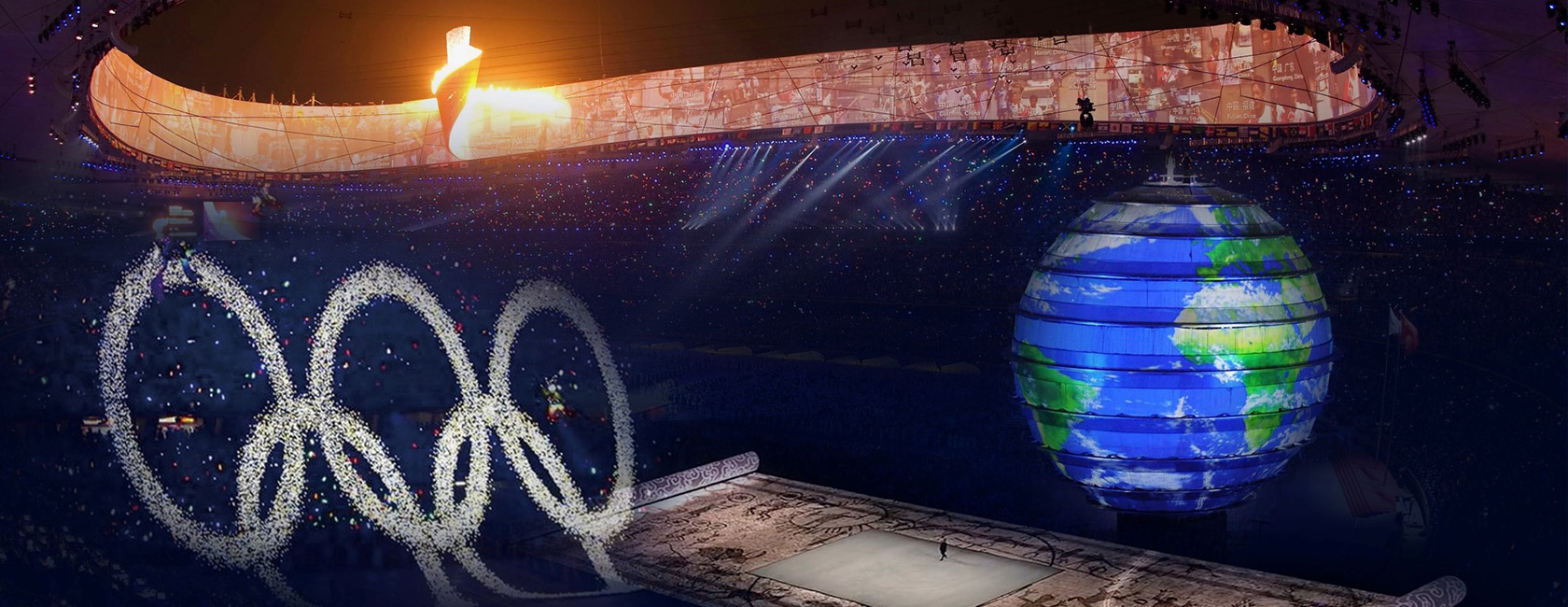 2008年北京奥运会开幕式 星空(中国)打造梦幻五环、巨型LED地屏画卷、地球影像等项目